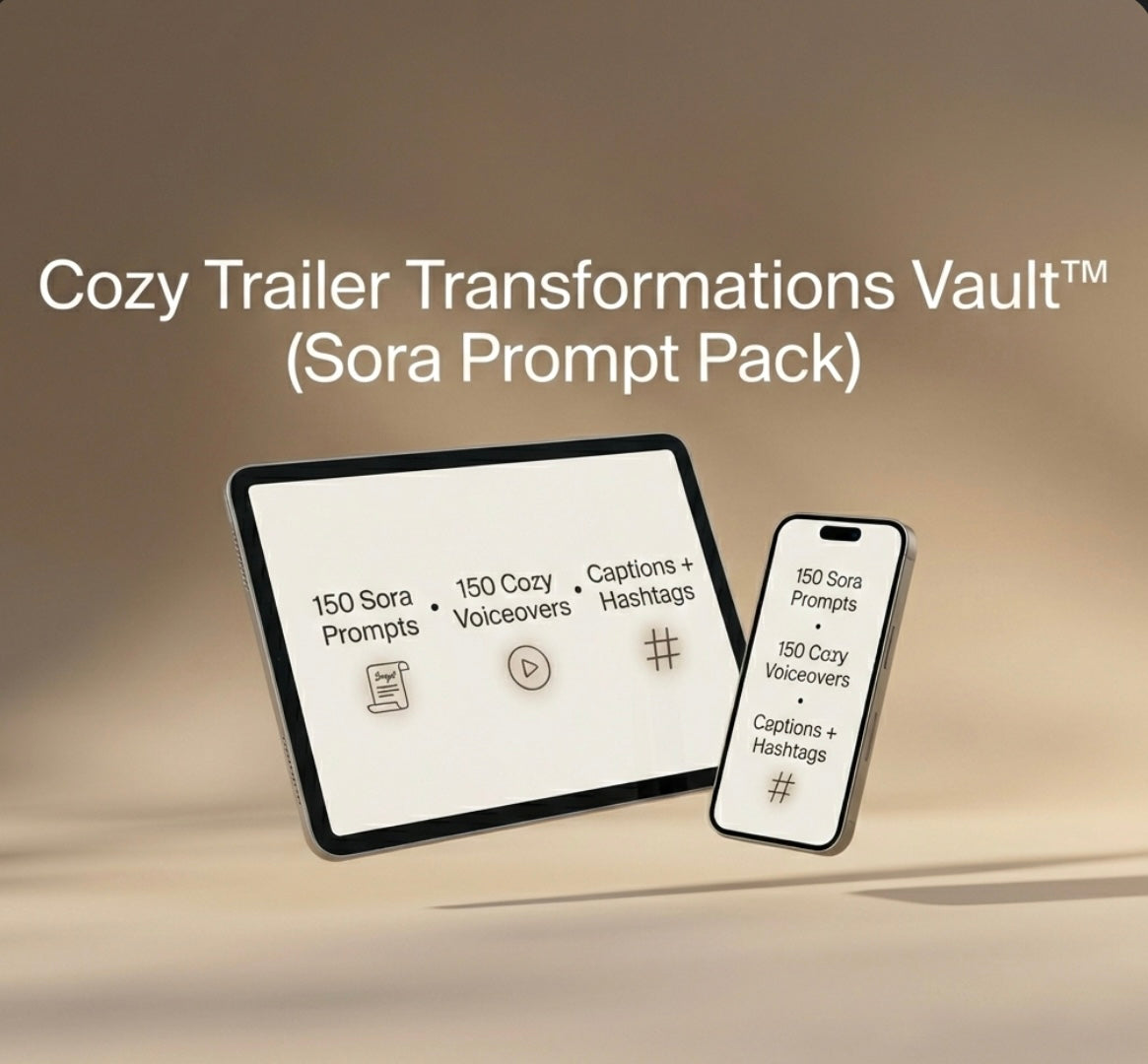 Cozy Trailer Transformations Vault™ (Sora Prompt Pack)